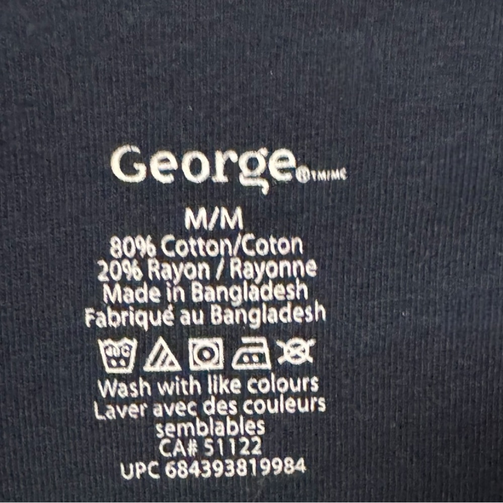 George Men’s Striped Polo Tee Collared Short Sleeved Shirt Blue Stripes Medium - Picture 4 of 5